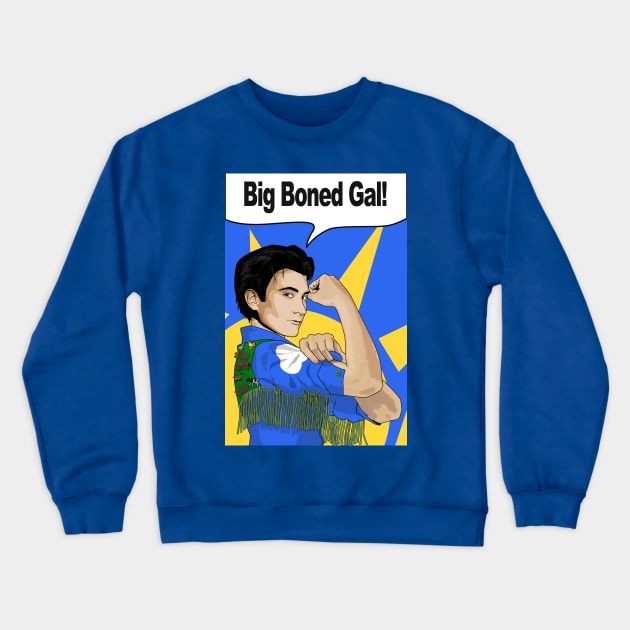 Big Boned Gal Crewneck Sweatshirt by Boogiebus